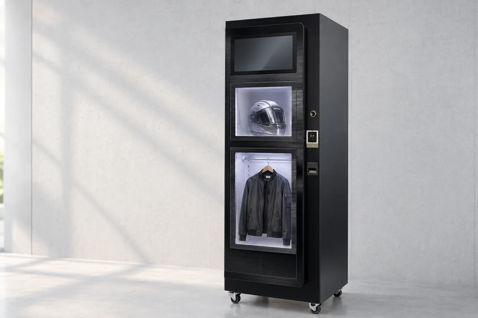 Full-height helmet and multi-gear cleaning cabinet